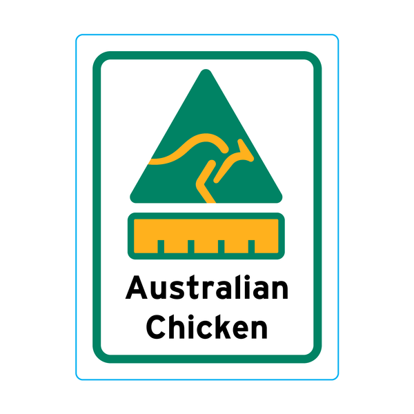 Australian Chicken Stickers – 1.9cm x 2.5cm - Country Of Origin Stickers