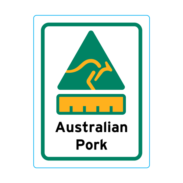 Australian Pork Stickers – 1.9cm x 2.5cm - Country Of Origin Stickers