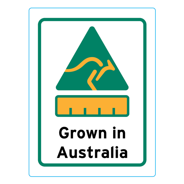 Grown In Australia Stickers – 2.4cm x 3.2cm - Country Of Origin Stickers