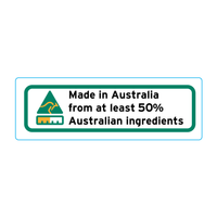 Made In Australia From At Least 50% Australian Ingredients Stickers – 3cm x 1cm - Country Of Origin Stickers